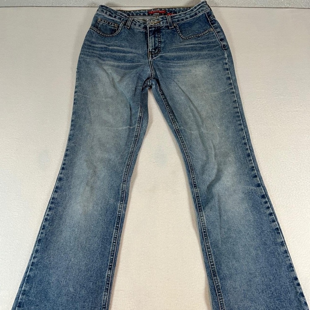 US Polo Assn Flare Jeans Womens 7/8 Blue Good Vintage Y2K Denim Low Rise Cotton
